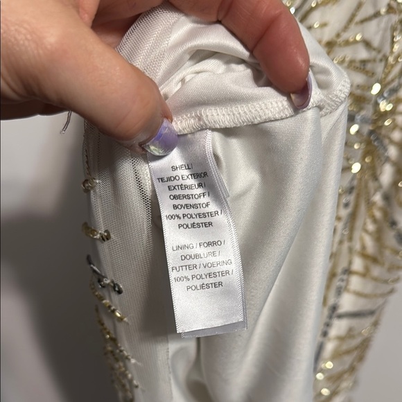 Aidan Mattox Stunning Gold Sequin Starburst Cocktail Dress Size 6 - Picture 8 of 8